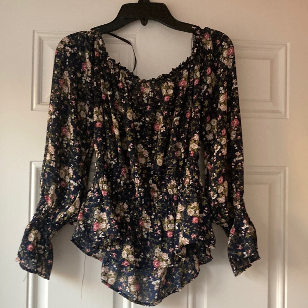 Papaya Off The Shoulders Floral Peplum Blouse